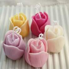 1 pieza Molde de silicona para hacer velas en 3D, molde de flor de tulipán tridimensional, molde de vela para el Día de San Valentín, velas aromáticas DIY, piedra de incienso, decoración de hogar, fácil de desarmar y limpiar, materiales reutilizables DIY, hecho a mano, regalo perfecto para mujeres, amantes de la artesanía, regalo para la mejor amiga, regalo de invierno, romántico
