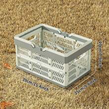 1 pieza Cesta de picnic plegable para exteriores, caja organizadora. Cesta plegable y apilable con contenedores de plástico para picnics. Gran capacidad como cesta de compras para supermercado, tienda minorista, camping.
