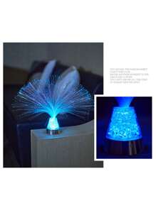 1pc Multi-Color Changing LED Fiber Optic Light, Novelty Lighting, Indoor Ambient Lamp, Auto Color Changing, Suitable For Bedroom, Living Room, Hallway, Window, Dining Room, Birthday, Party Decor, Garden, Christmas Decor Table Lamp