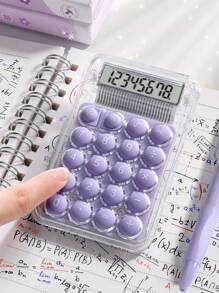 Transparent Mini Portable 8 Digits Cute And Compact Math Calculator - Rosa - Ver 5