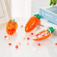 10pcs Mini Carrot Shaped Clear Plastic Candy Storage Box, Easter Party Favor Jars, Plastic Easter Bunny Gift Containers, Suitable For Easter Egg Hunts, Birthdays And Christening Celebrations