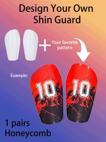 1 Pair Custom S-Size Unisex Honeycomb Soccer Shin Guards, Provide Stable Protection, More Secure, Shock-Absorbent Design - White - View 1