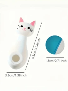 1 个创意磁性挂钩，专为遥控器设计，具有强力粘合剂，适合壁挂，可爱的猫咪卡通设计，非常适合整理电视和空调遥控器，不留痕迹，适用于投影仪 - 彩色 - 查看 3