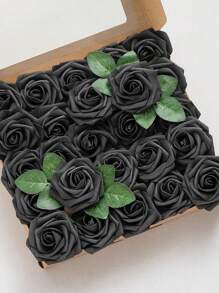 25 piezas de flores artificiales con aspecto real, rosas de espuma antigua con tallos para manualidades, ramos de boda, centros de mesa de baby shower, arreglos florales, decoración de mesas de fiesta y decoración del hogar