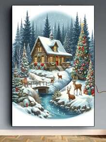 5D 钻石画套装 - 无框多尺寸套装 - 适合初学者的圆形宝石艺术画布、墙面装饰工艺品、完整钻石画套装 - 彩色 - 查看 4