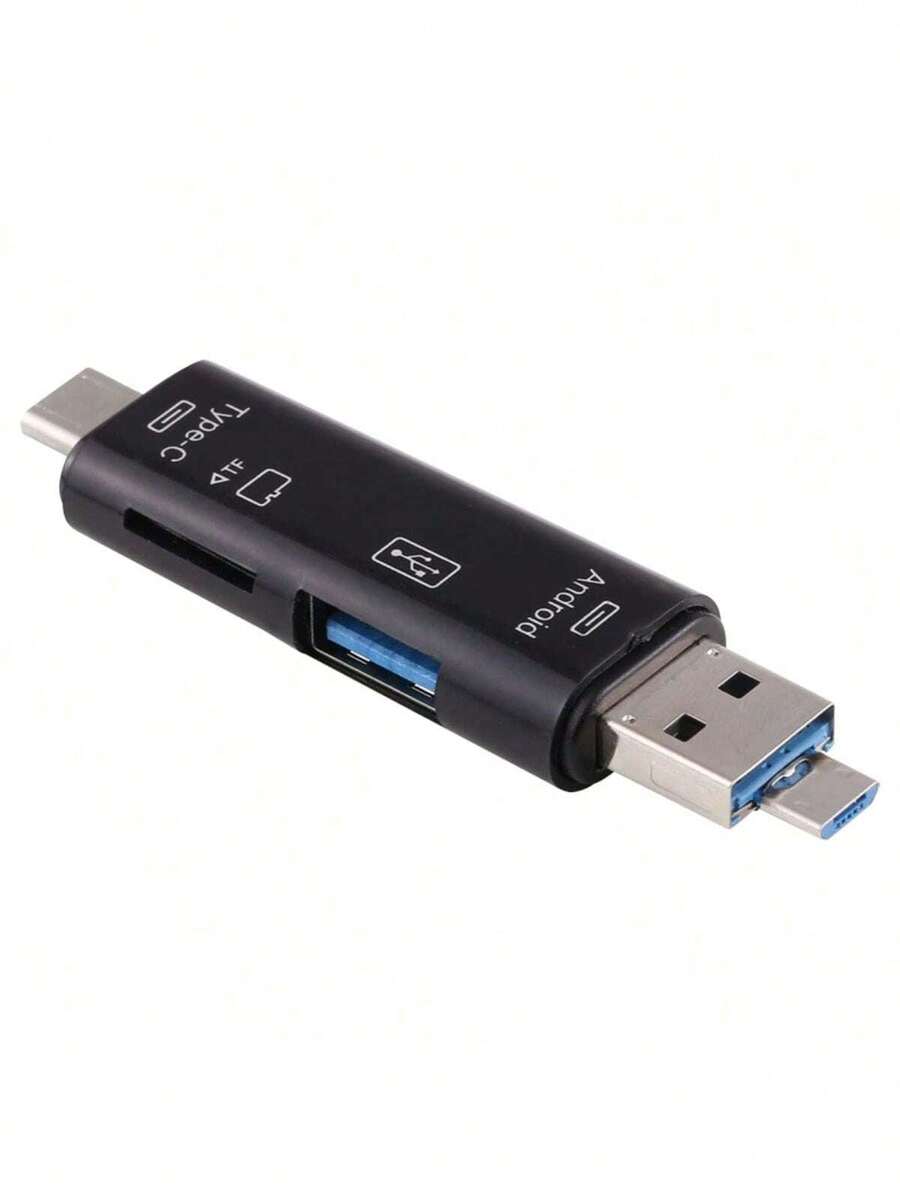 Adaptador OTG Tipo C USB Micro USB V8 a USB Micro SD - Negro - Ver 1