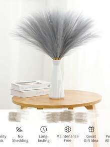 5/10/20 件黑色仿蒲苇人造芦苇蓬松人造假花波西米亚风格装饰，适用于婚礼派对装饰、居家客厅卧室装饰、花瓶布置、DIY 摄影道具、假植物、秋季装饰、房间、书桌、花园装饰、房间、情人节、生日毕业礼物、秋季装饰、秋季