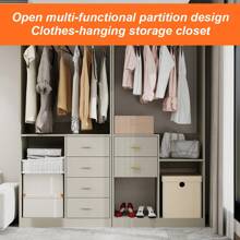Hot New Multifunctional Partition Design Set Hanging, Storage, Shelves, Shoe Racks, In One Of The Wardrobe Storage System Combination Wardrobe Set, Large Storage Space Design, Stylish Simple And Generous, High Sense Of Full, Both Durable And Practical!