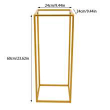 10-Piece Gold Modern Flower Stands For Weddings & Parties - DIY Decoration W/Stable Rectangular Base, Easy Assembly & Storage, High-Quality Iron Frame (60cm, 11lbs Capacity) - Gold - View 7