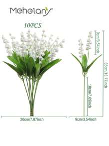 12 件仿真铃兰花，仿铃兰花婚礼花束，假百合花，适用于家居装饰、桌面花瓶装饰、婚礼新娘花束和插花、桌面摆饰、家居和花园装饰、办公室、派对、周年纪念、情人节礼物