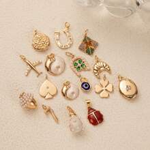 18K Gold Plated Charm Pendants For DIY Necklace & Bracelet, Copper, Lucky Symbols, Fashion Jewelry