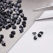 [3.0mm] Wholesale Round Moissanite Stones, VVS1 Clarity D Color, Black Color, 5pcs/50pcs/100pcs Available For Jewelry Making, Diamond Encrusted