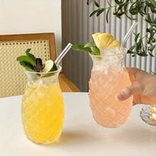 1pc Pineapple Shaped Cocktail Glass, Transparent Glass, Creative Champagne Cup, Water Cup, Juice Cup, Suitable For Bar, Pub, Club, Restaurant, Home, Beverage Container, Wedding Decoration, Christmas Decoration, Birthday Decoration, Birthday Gift, Christmas Tabletop Decor, Christmas, Christmas Decoration, Christmas Gift - Multicolor - View 12