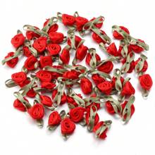 50pcs/Pack Polyester Leaf Rose Bud, Craft Decoration Small Flower, DIY Shoes, Hats, Bags, Clothes, Bridal Bouquet, Headpieces, Brooch Accessory - Multicolor - View 11