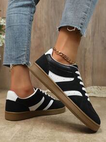 New Unisex Flat Skateboard Shoes, Versatile Casual Fashion Sneakers For Outdoor Sports, Autumn - Black - View 5