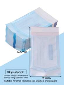 100 Pcs Nail Art Sterilization Bags 5 Sizes Self-Sealing Sterilization Pouches For Manicure Pedicure Tools Disposable Storage Bags For Tweezers Cuticle Pusher Scissors Nail Art Tool Sterilization Storage Bag - Multicolor - View 10