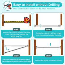 BriSunshine 110 bis 290 cm Teleskopstange Vorhangstange ohne Bohren, Spannstange Duschstange ohne Bohren für Fenster, Badezimmer, Schrank, Küche, Balkon, Tür, Edelstahl Heim- und Badezimmerdekoration, Herbstdekoration, Badezimmerzubehör, Rückkehr zur Schule