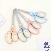 剪刀式办公用家用剪刀小型便携不锈钢剪纸刀儿童厨房手工刀拆卸快速刘海工业学生线头剪纸裁缝剪渔 - 彩色 - 查看 4