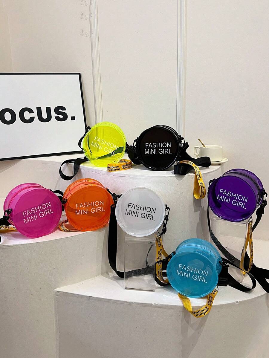 1pc Solid Color Fashionable Mini Jelly Transparent Letter Diagonal Shoulder Bag, And High-End With Highly Attractive , Suitable For Daily Use By Boys And Girls For School, Shopping, Travel, And Beach, And The Best Choice For Giving Gifts To Family And Friends. - Transparent Crossbody Bag - View 1