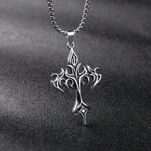 Men's Retro Fiery Cross Pendant Necklace With Fashionable And Cool Design, Suitable For Both Men And Women. Classic Jewelry, Clothing Accessories, Holiday Gifts