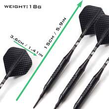 GOODARTS - Pure Black Darts Set - 3 Pcs Professional Business Gift With Plastic Casing, 3 Plastic Replacement Shafts, 3 Spring Rings