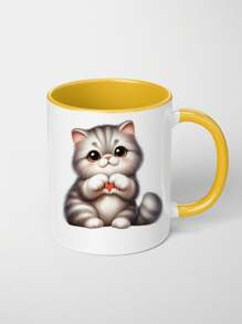 1pc Personalized Name White Mug, Handmade Ceramic Mug, Unique Gift For Special Occasions, Personalized Photo Coffee Mug, Personalized Anniversary Photo Mug,Chic Design - White - View 29