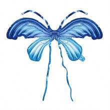1pc Inflatable Angel Wings Foil Balloon, Colorful Butterfly Backpack Decor, Wholesale For Party, Night Market,