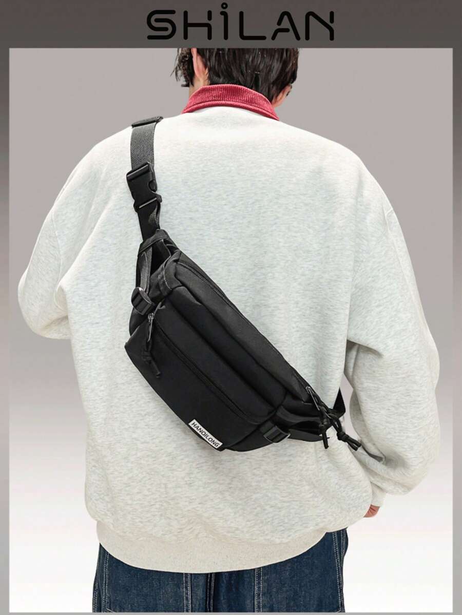 Solid-Color Nylon Casual Shoulder Bag, A Multi-Functional Men's Casual Bag. It Is Suitable For Use During Halloween And Christmas, As A College Travel Bag, And Can Be Used By Men As A Shoulder Bag. It Is Also An Excellent Choice For Gifts, Such As A Holiday Storage Bag, A Messenger Bag, A Shoulder Bag, A Rider Bag, Etc. Belts - Multicolor - View 1