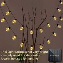 LED Solar Globe String Lights With Plastic Bulbs,Solar String Lights Outdoor,Festoon Rope Fairy Lamps Solar,Used For Camping Courtyard Garden Party Terrace Patio Decoration - Yellow - View 7