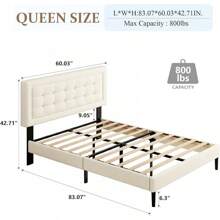 THE Queen Size Bed Frame With Headboard, Platform Bed Frame With Velvet Upholstered Button Tufted Headboard, Wood Slats Support, No Box Spring Needed, Mattress Foundation, Easy Assembly, Pink