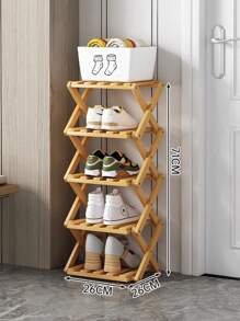 Étagère à chaussures à plusieurs niveaux, sans assemblage requis, étagère à chaussures économique pour la maison, pliable, meuble à chaussures de salon créatif, étagère à chaussures en bois pour petits espaces
