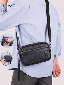 Men's Business Clutch Bag Wristlet Bag,Stylish Square Crossbody Bag Shoulder Bag For Father's Day Gift Sling Bag Mini Bag