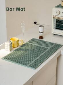 1 buc/2 buc/1 set covoraș antiderapant, covoraș de bar din PVC cu izolație pentru scurgerea apei, covoraș de scurgere pentru cești/oale/boluri, covoraș de masă rezistent la căldură, covoraș pliabil, covoraș de scurgere, covoraș antișoc pentru cești Shaker, suport de pahar antiderapant pentru birou cu izolație pentru scurgerea apei pentru aparat de cafea - Tampă de scurgere - Vizualizare 12