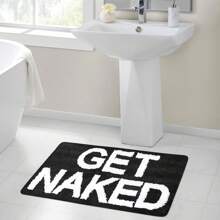 Bathroom Rug,Funny Bath Mat Non Slip Absorbent Black Bath Rug Cute Bath Mats For Bathroom Floor And Shower Funny Bathroom Decor For Apartment Machine Washable,16" X 24" /20" X 32" - Đen và trắng - Xem 2