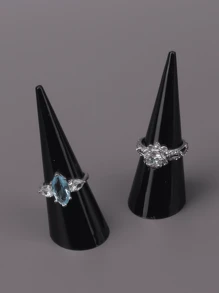 Wholesale Clear Acrylic Riangle Conical Ring Display Jewelry Storage Plastic Ring Display Stand For Ring Back To School