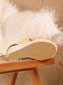 2025 Summer Platform Espadrille Wedge Casual Sandals,Travel Essential - Yellow - View 6