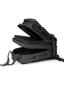 Mochila táctica de amplia capacidad 25L sistema molle bolsa viaje super resistente diseño militar deportes acampada camping outdoor múltiples bolsillos organización funcionalidad moda - Negro - Ver 5