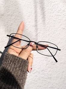 1 PC Women's Frames Metal Retro Rectangle Fashion Glasses Suitable For Daily Outfit Matching And Holiday Gifts - Multicolor - View 8