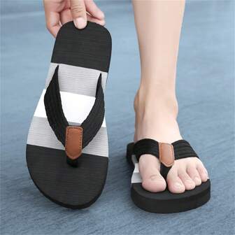 Men's Flip Flops Sandals 2025 Summer New Fashion Breathable Flat Thick Sole Slippers Outdoor Wear Anti-Slip Odor Resistant Beach Shoes EVA Casual Thong Slippers