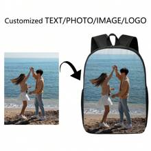 1pc Personalised Backpack, Black Rucksack, Custom School Bag, Back To School Gifts, Black Backpack