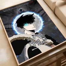 1 件无框墙面艺术海报流行 1 件 S-Solo L-Leveling 海报自粘艺术防水纸贴纸咖啡馆酒吧房间墙壁装饰可选框架