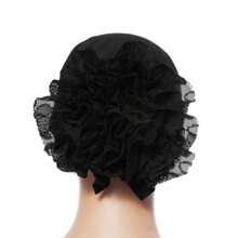 Lace Spiral Turban, Versatile & Practical - Black - View 3