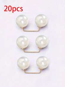 Juego de 3 piezas/5 piezas/20 piezas de broches de perlas para ropa, imperdibles antideslizantes para ajustar la cintura del vestido, el cuello y asegurar la bufanda, accesorios de moda, botones de perlas de imitación de 0.43 pulgadas