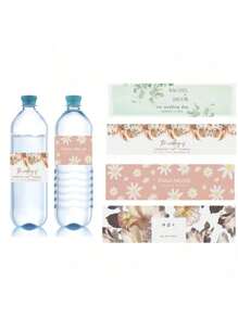30 Pcs Custom Water Bottle Labels Stickers Self Adhesive Candy Wrap Bridal Shower Decor Personalized Text