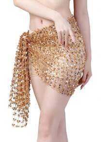 新款肚皮舞配饰亮片流苏肚皮舞臀巾女款肚皮舞腰带三角形/方形臀巾 - 彩色 - 查看 11