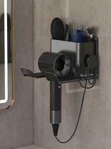 1pc Hair Dryer Holder Wall Mounted Dryer Cradle Straightener Stand Hairdryer Organizer Toilet Blower Holder Shelf Bathroom Shelves