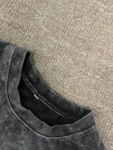 Women's Casual Round Neck Short Sleeve Daisy Print T-Shirt, Vacation Wear - Black - View 3