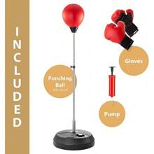Punching Bag With Stand, Boxing Bag Teens & Adults - Height Adjustable - Speed Bag Training, Boxing Equipment, Stress Relief & Fitness - 成人 - 查看 6