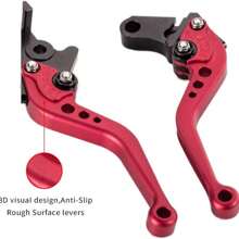 Accesorios Tuning Moto: Manillar CNC Tuning con múltiples rangos ajustables. Manillar de conversión freno de disco delantero y freno de tambor trasero con maneta ajustable para ciclomotores, maneta de embrague freno corta, compatible con GROM MSX125 2014-2019, CBR250R 2011-2013, CBR300R/CB300F/FA 2014-2019, CB400F/CB400R 2013-2015, CBR500R /cb500r/cb500 0f/x 20 us 13-2019, - Rojo - Ver 8