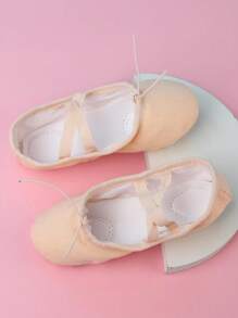 Girls' Soft Breathable Ballet Shoes/Lace-Up Canvas Ballet Dance Shoes/Indoor Yoga Shoes/Dance Shoes (Kids/Big Kids) - Dusty Pink - View 6